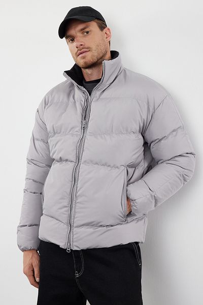 Trendyol Collection Oversize Grey Puffer Jacket - Ribstop, TMNAW25MO00009