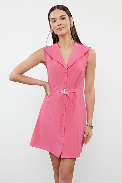 Trendyol Collection Mini Woven Jacket Dress - Pink Belt, TWOSS23EL02049