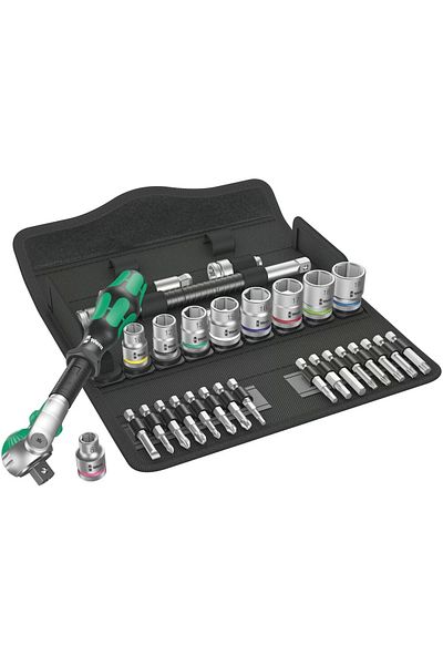 wera مجموعة مفاتيح Zyklop Speed 8100 SB - 6.3/8 بوصة، محرك، متري، 29 قطعة، 05004046001