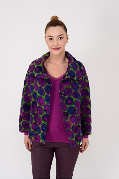 Park Moda 08023 DAİRE DESEN DÜĞMELİ KEÇE KABAN