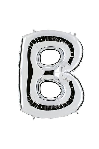 HBK Partidolu Letter B Foil Balloon 100 Cm Silver