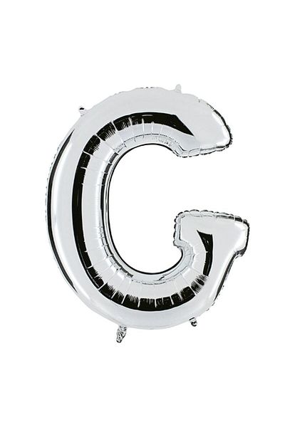 HBK Party G Letter Foil Balloon 100 Cm Silver
