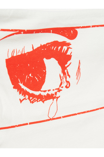 Dilvin 20667 Принтований кроп-топ — екрю