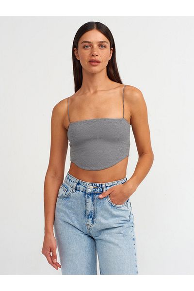 Dilvin 20858 Suspended Crop Top-Anrasite