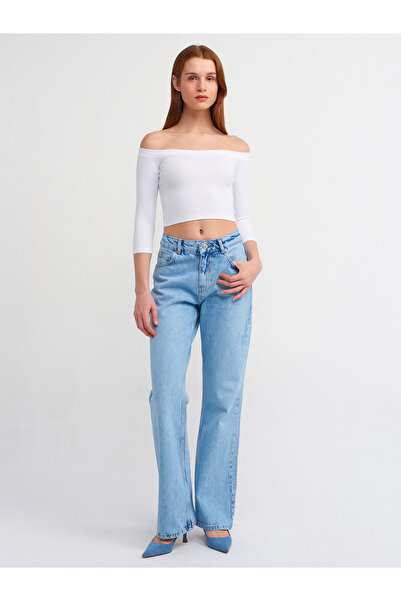 Dilvin 30937 Off Shoulder Top-White