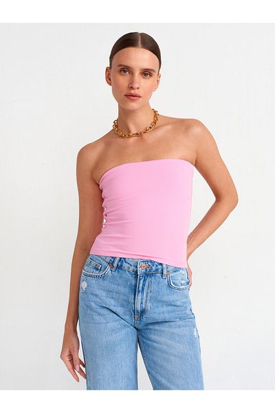 Dilvin 20659 Strapless Blouse-light Pink