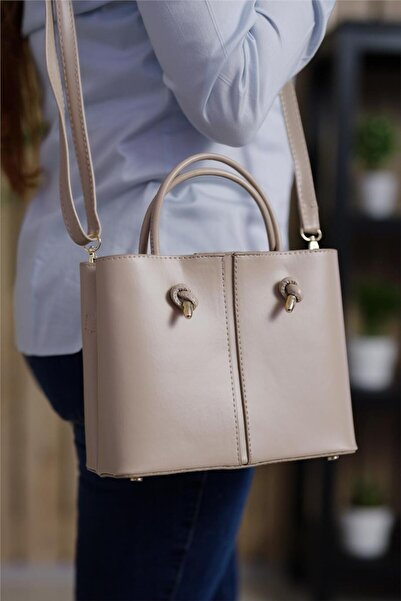 so much Women's Lace Detailed Hand and Shoulder Bag Mink