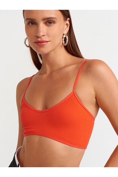 Dilvin 3714 Model V-Neck Red Rope Strap Bra