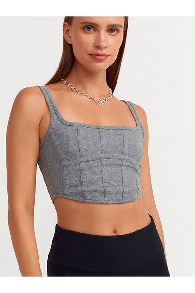Dilvin 30963 Model Anthracite Corset Top
