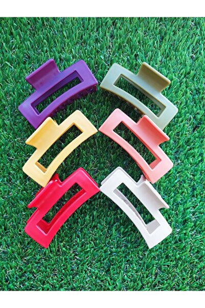 Chehra Design طقم إبزيم مزلاج نسائي مستطيل ملون مكون من 6 قطع