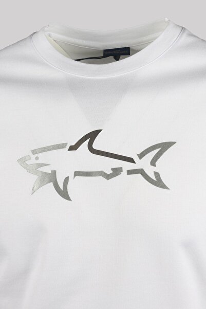 PAUL&SHARK Ανδρικό λογότυπο μάρκας Βαμβακερό κανονικό κανονικό λευκό μπλουζάκι 24411085 -010