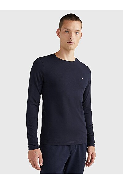 Tommy Hilfiger Erkek Marka Logo Detaylı Kısa Kollu Yuvarlak Yakalı Lacivert T-Shirt MW0MW10804-DW5