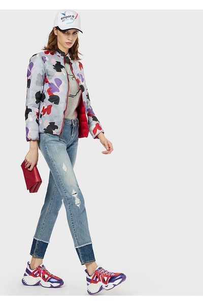 Emporio Armani Women's Antique Motif Pocketed Daily Use Blue Jeans 3h2j06 2d5hz-941