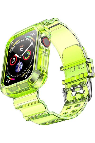 Nezih Case حزام/حزام وصندوق حماية لساعة Apple Watch Series 2/3/4/5/6/7/8/9/se 40 مم 41 مم أصفر (ليست ساعة)