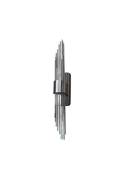 WiseHome Pilli Duvar Aplik Pilli Duvar Aplik Aydınlatma Krom Led Duvar Lambası