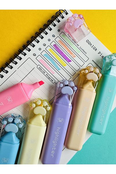 Marseliko 6-Color Highlighter Set with Paw Head