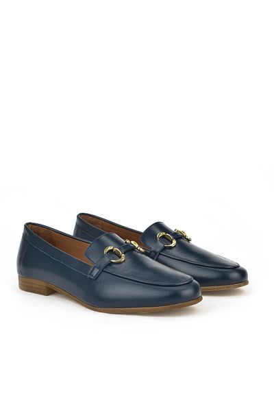 Ziya Navy Blue Genuine Leather Women's Shoes -1411033Z24072