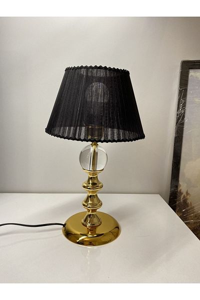 asellus Kussabe model gold lampshade, crystal glass ball detail, lampshade, desktop lamp, Table lamp