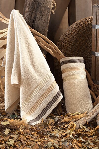 BİNNUR HOME Natural 1 Piece 70X140 1 Piece 50X90 Antibacterial Bath Towel Set