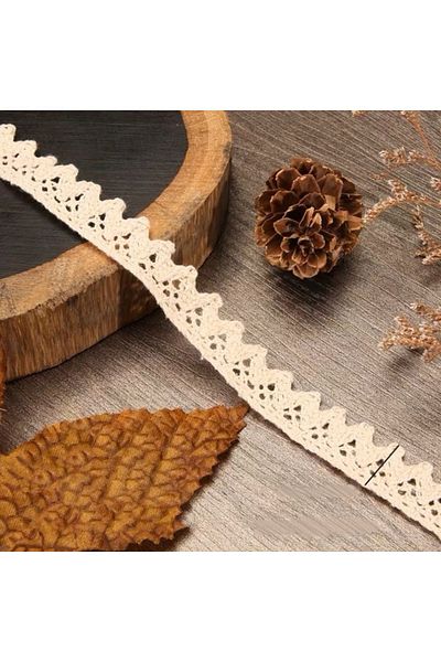 Soft Colours Cream Raw Cotton Lace Ribbon 5 meters
