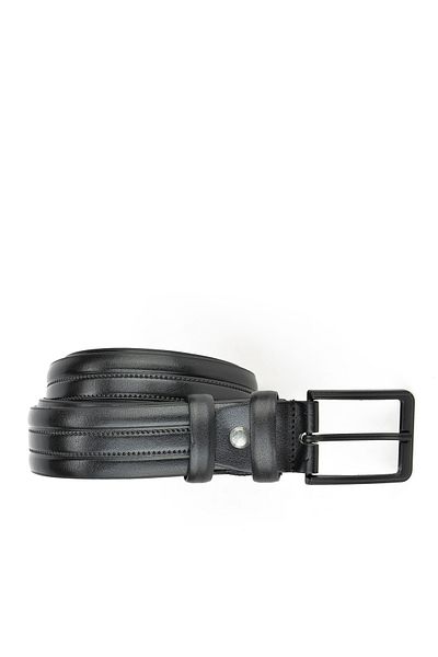 Ziya , Faux Leather 3.5 cm Men's Belt 141980 Z102 Black