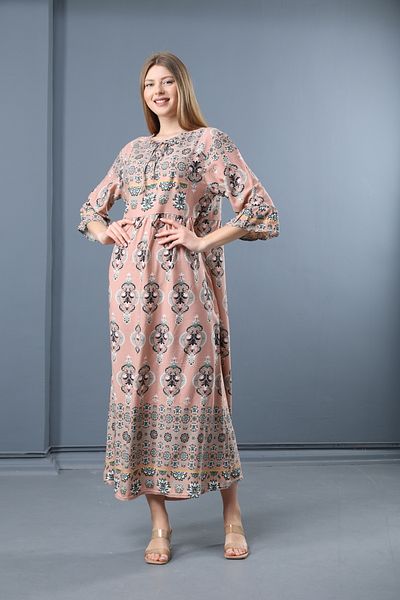 mervemoda Women's Summer Woven Dress - Short Sleeve