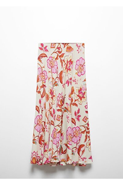 MANGO Woman Çiçekli uzun etek