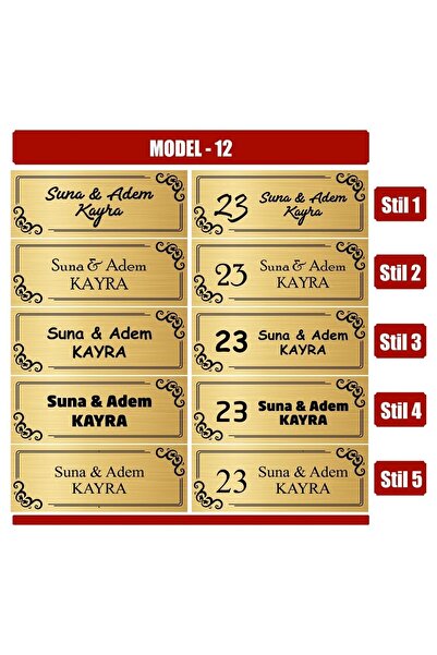 Plaket Home Kişiye Özel Metal Kapı Isimliği-yapışkanlı Kapı Süsü Model0012