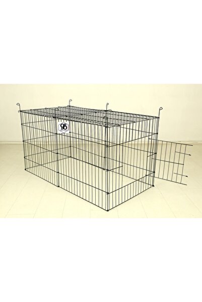 ORBO Köpek/kedi Çiti Kafesi 120cm.x60cmx60cm- * I Tip* Oyun Eğitim Alanı 8 Parça Panel Çit- Siyah.