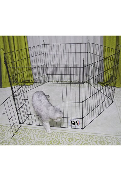 BROOHOME KÖPEK KEDİ TAVŞAN Çiti Kafesi 63cm X 48cm - 6 Parça Panel Çit- Siyah Renk