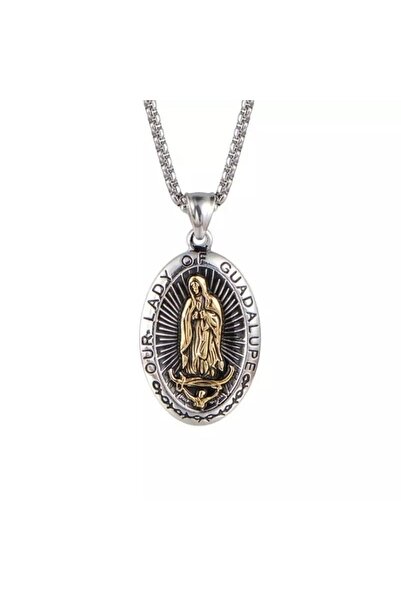 ESJ Paslanmaz Çelik Lady Of Guadalupe Meryem Ana Unisex Kolye