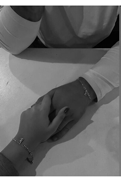 ARTSAN Kararmaz Çelik 2li Harfli Bileklik Sevgili/Çift/Arkadaş Bilekliği Unisex Harf Detay Bileklik (2Adet)