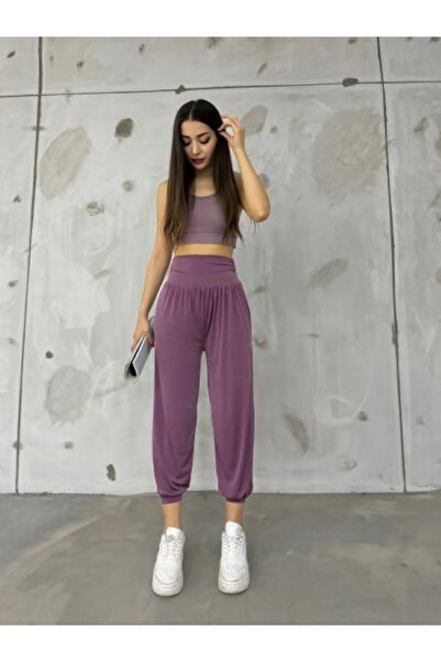 scatola di moda Yüksek Bel Cepli Paçası Lastikli Buzzy Pantolon