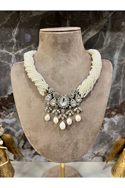 Zeynep Özkan Tasarım Diamond Zirkon Taş Kum İnci Gerdanlık