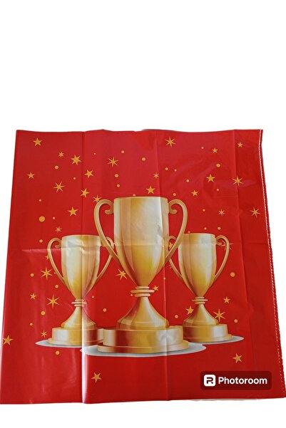 PartAntalya Sarı Kırmızı Kupalı Taraftar Masa Örtüsü [120 - 180] Cm