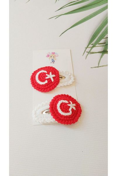 Kadın Girişimciler Atölyesi Special Handcrafted Turkish Flag for National Holidays 2-Piece Snap Buckle