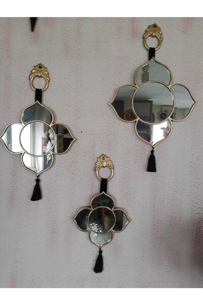 ÜRETİCİDEN HALKA Üçlü Altın Papatya Ayna