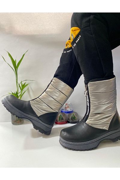 Demashoes Παιδικές πλατινένιες μπότες χιονιού Αδιάβροχη αντιολισθητική σόλα