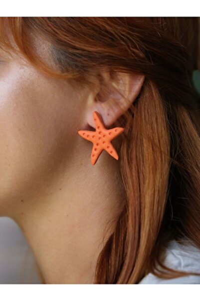 Doa Design Polimer Kil El Yapımı Deniz Yıldızı Özel Tasarım Kadın Küpe