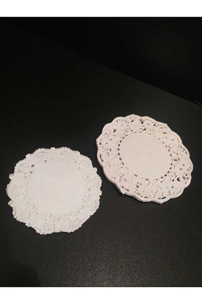 Uemolras Τσάι και Κούπα Σουβέρ 9 cm - 12 cm Δαντελένιο Χάρτινο Σουβέρ Πιάτο Εσωτερικό Σουβέρ 100 τμχ