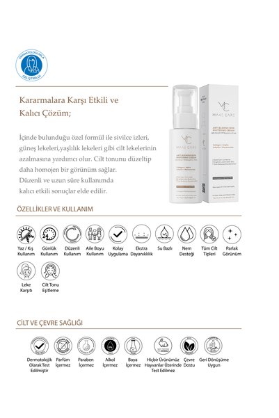MAKE CARE Skin Whitening Anti-Blemish, Brightening Cream 60 ml