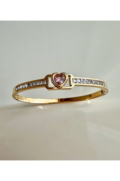 Okko Store Pink Heart Handcuff Bracelet