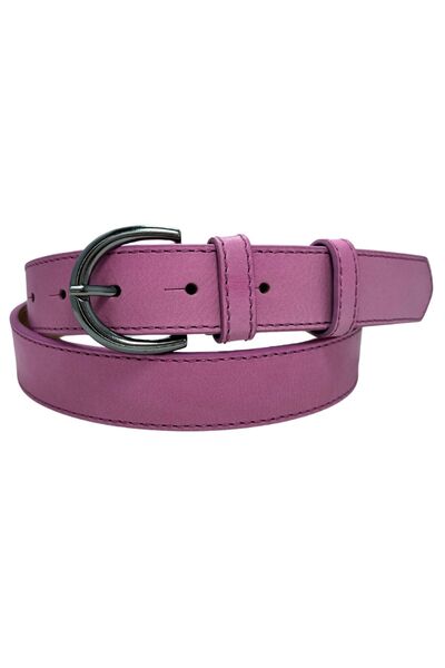 Parscraft 100% Genuine Leather 3 cm Women's Belt Pink