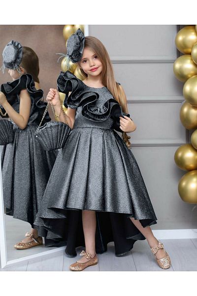 Calisa Girl's Evening Dress with Graduation Hat, Buckle and Bag Special Occasion Dress