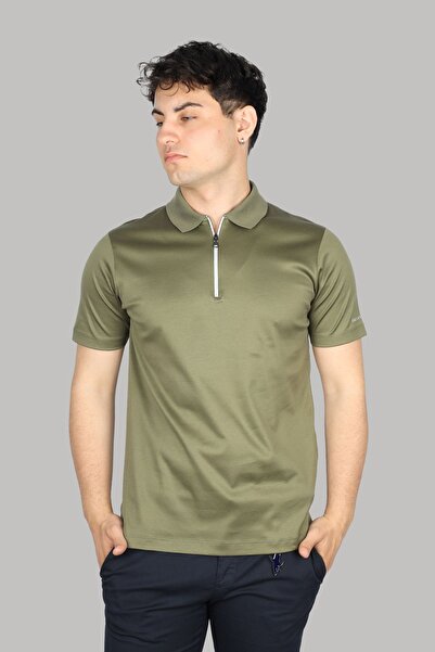 PAUL&SHARK تيشيرت رجالي بياقة بولو باللون الأخضر - قطن، كم قصير، زر للإغلاق24...