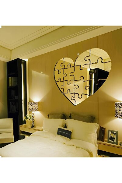 Demoplex Reklam Pleksi Market Dekoratif Kalp Puzzle Pleksiglas Ayna 8 Parça 5...