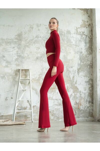 lismina Bordo İspanyol Paça Tayt