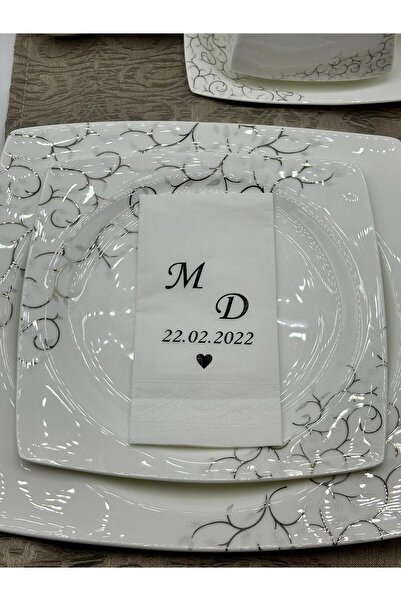 Frisson KİŞİYE ÖZEL Baskılı Söz Düğün Nişan Peçetesi 20 Adet