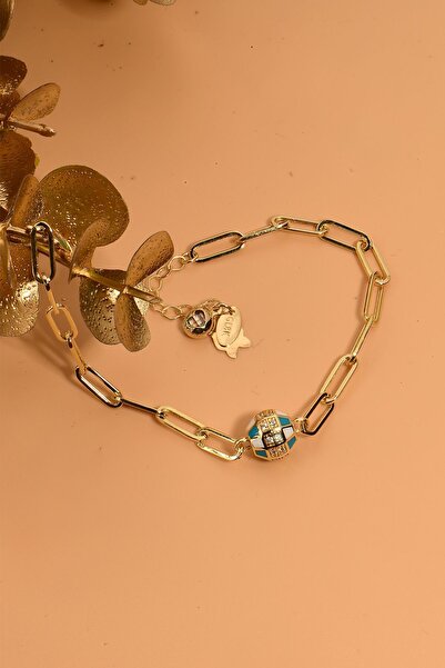 Çgk Çiğdem Gürel Kuyumculuk Mineli Taşlı Ataç Altın Bileklik