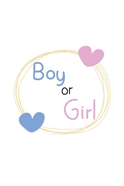 Pera Boy or Girl? Yazılı Bebek Cinsiyet Partisi Yuvarlak Etiket / Sticker 4,5...